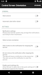 control screen rotation
