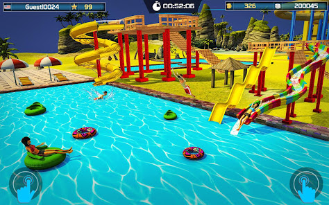 Uphill Water Slide Racing Game